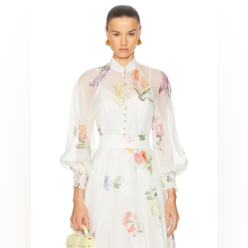 Natura Sheer Blouse with Button Details
